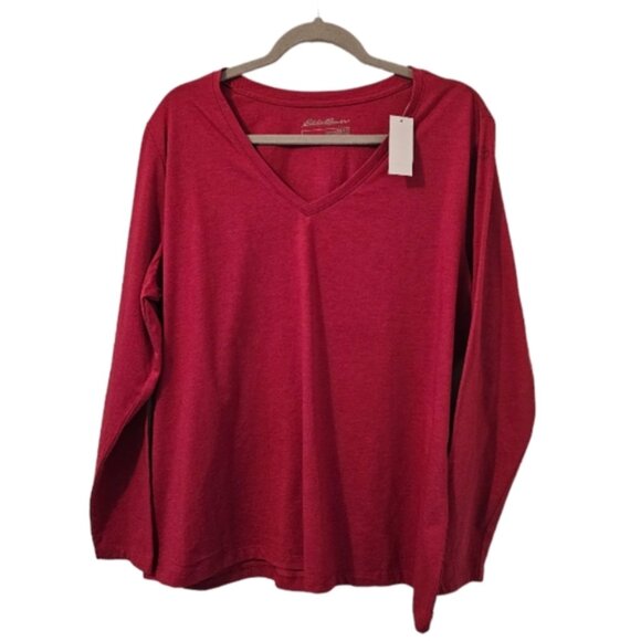 Eddie Bauer Tops - Fuschia Pink Eddie Bauer Women's Long Sleeve V-Neck T-Shirt